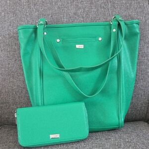 Emerald Green Tote and Wallet Set